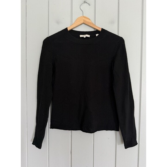 Vince 100% Cashmere Crew Neck Fitted Sweater XXS Black Long Sleeves Classic - Picture 1 of 4